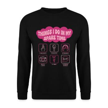 Things I Do In My Spare Time Kpop Korean Music - Unisex Sweatshirt - black - Front - Alina (178cm) & Michal (187cm)