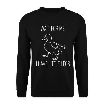 Attends-moi - Petit canard mignon aux pattes courtes - Sweat-shirt Unisexe - noir - Devant - Alina (178cm) & Michal (187cm)
