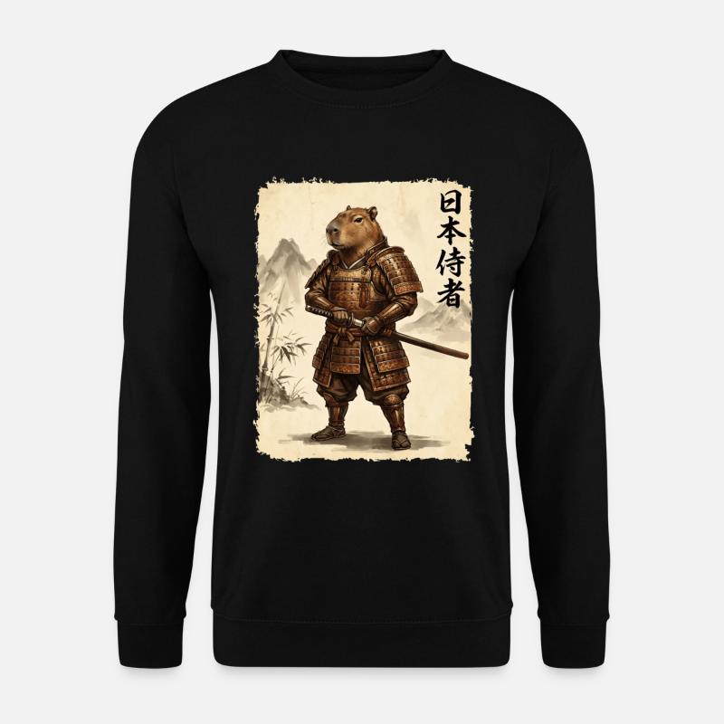 Samurai, Capybara, Japanese Art, Anime - Unisex Sweatshirt - black