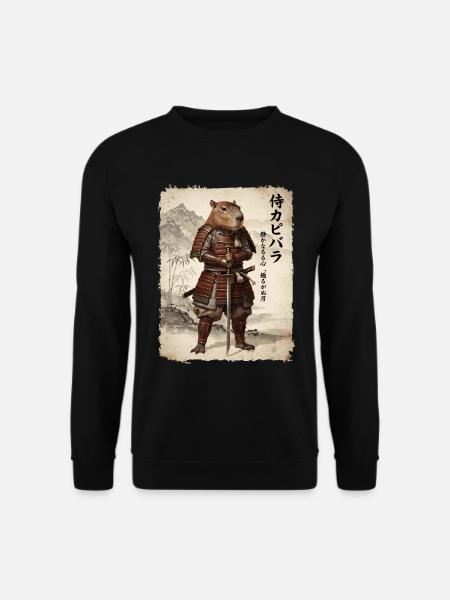 Samurai, Capybara, Japanese Art, Anime - Unisex Sweatshirt - black