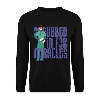 NICU Nurse Scrubbed In For Miracles - Unisex Sweatshirt - black - Front - Alina (178cm) & Michal (187cm)