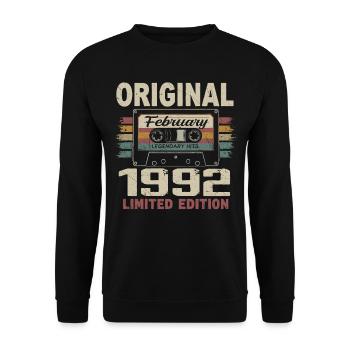 February 1992, February 1992 Birthday Gift - Unisex Sweatshirt - black - Front - Alina (178cm) & Michal (187cm)