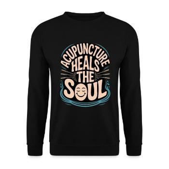Acupuncture Chinese Medicine Health - Unisex Sweatshirt - black - Front - Alina (178cm) & Michal (187cm)