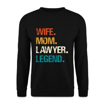 Épouse Mère Avocate Légende - Sweat-shirt Unisexe - noir - Devant - Alina (178cm) & Michal (187cm)