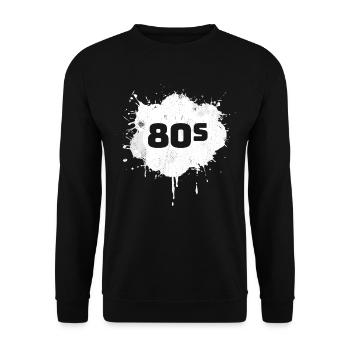 80s - Unisex Sweatshirt - black - Front - Alina (178cm) & Michal (187cm)