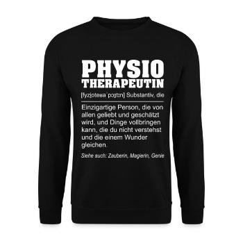 Physiotherapist - Funny definition - Unisex Sweatshirt - black - Front - Alina (178cm) & Michal (187cm)