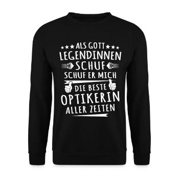 optician - Unisex Sweatshirt - black - Front - Alina (178cm) & Michal (187cm)