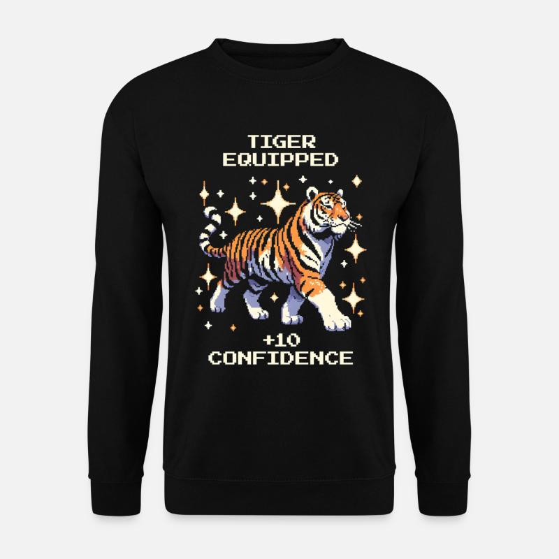 Tiger-Loadout: +10 Selbstvertrauen | Tiger - Unisex Pullover - Schwarz