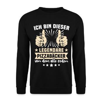 Pizza Maker Sayings - Unisex Sweatshirt - black - Front - Alina (178cm) & Michal (187cm)