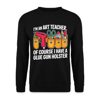 Professeur d’art sur l’étui pistolet à colle qui dit - Sweat-shirt Unisexe - noir - Devant - Alina (178cm) & Michal (187cm)