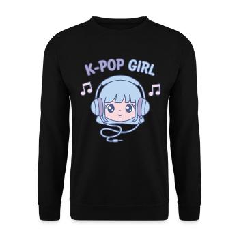 Fille K-Pop Mignonne Musique Kpop Coréenne Fille Anime - Sweat-shirt Unisexe - noir - Devant - Alina (178cm) & Michal (187cm)