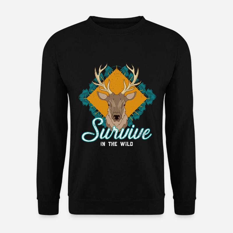Survive the Wild Deer Emblem - Unisex Pullover - Schwarz
