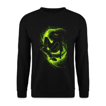 Energy Drink Skateboarder - Unisex Sweatshirt - black - Front - Alina (178cm) & Michal (187cm)