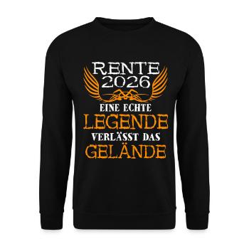 Rente 2026 Rentner Legende - Unisex Pullover - Schwarz - Vorne - Alina (178cm) & Michal (187cm)