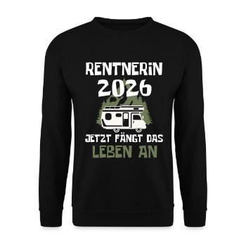 Pensioner 2026 Motorhome - Unisex Sweatshirt - black - Front - Alina (178cm) & Michal (187cm)