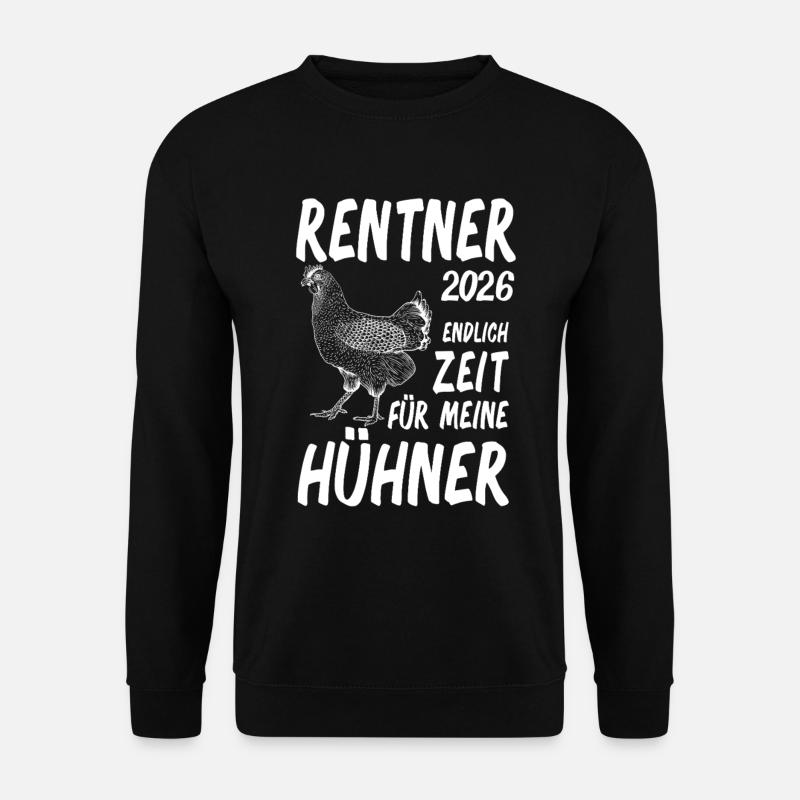 Rentner 2026 Hühner - Unisex Pullover - Schwarz