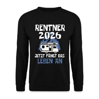 Camping en camping-car pour pensionnés 2026 - Sweat-shirt Unisexe - noir - Devant - Alina (178cm) & Michal (187cm)