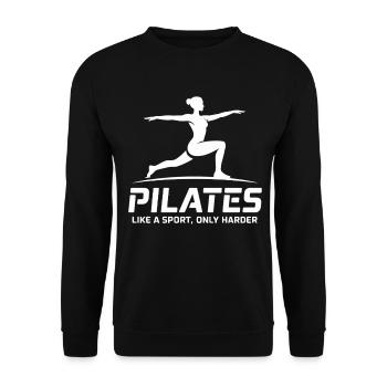 Pilates like sport – harder - Unisex Sweatshirt - black - Front - Alina (178cm) & Michal (187cm)