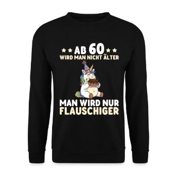 Licorne pour 60 ans – On devient encore plus duveteux - Sweat-shirt Unisexe - noir - Devant - Alina (178cm) & Michal (187cm)