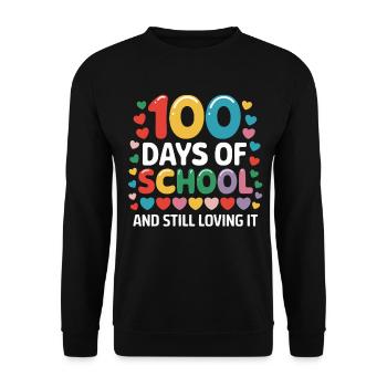 100 Tage Schule Und Liebe Dazu - Unisex Pullover - Schwarz - Vorne - Alina (178cm) & Michal (187cm)