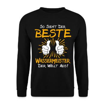 Water Master Gift Idea - Unisex Sweatshirt - black - Front - Alina (178cm) & Michal (187cm)