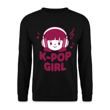 K-Pop Girl Cute Korean Music Kpop Anime Vibes - Unisex Sweatshirt - black - Front - Alina (178cm) & Michal (187cm)