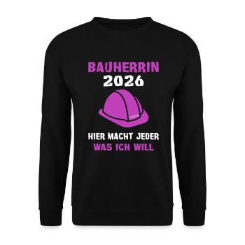 Client 2026 Construction Site - Unisex Sweatshirt - black - Front - Alina (178cm) & Michal (187cm)