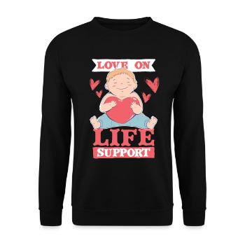 NICU Nurse Love On Life Support - Unisex Sweatshirt - black - Front - Alina (178cm) & Michal (187cm)