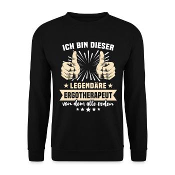 Ergotherapeut Sprüche - Unisex Pullover - Schwarz - Vorne - Alina (178cm) & Michal (187cm)