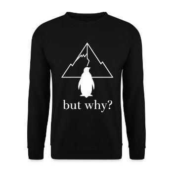 Penguin | Funny Nihilistic Penguin - Unisex Sweatshirt - black - Front - Alina (178cm) & Michal (187cm)