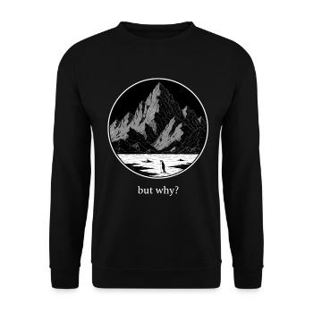 Funny Nihilistic Penguin - Unisex Sweatshirt - black - Front - Alina (178cm) & Michal (187cm)