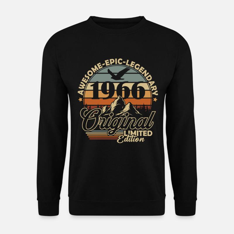 Original 1966 Vintage Jahrgang Geburtstag Retro - Unisex Pullover - Schwarz
