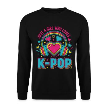 Just a girl, das koreanische K-Pop-Musik liebt - Unisex Pullover - Schwarz - Vorne - Alina (178cm) & Michal (187cm)