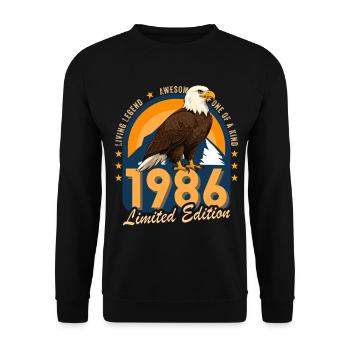 1986 Year of birth 1986 40th birthday - Unisex Sweatshirt - black - Front - Alina (178cm) & Michal (187cm)