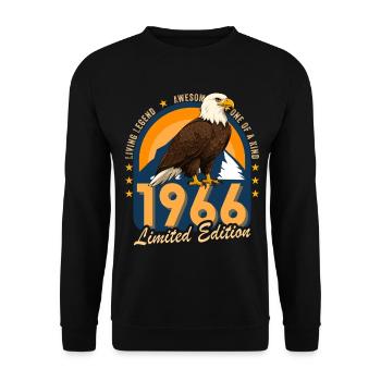1966 Année de naissance 1966 60e anniversaire - Sweat-shirt Unisexe - noir - Devant - Alina (178cm) & Michal (187cm)