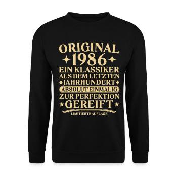 Original 1986 Classic Last Century - Unisex Sweatshirt - black - Front - Alina (178cm) & Michal (187cm)