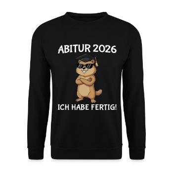 Examen final réussi à l’Abitur Marmot 2026 - Sweat-shirt Unisexe - noir - Devant - Alina (178cm) & Michal (187cm)