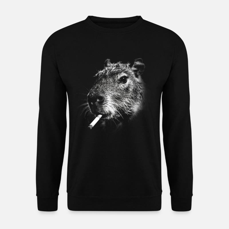 Fumer, cigarette, capybara, fumer une cigarette - Sweat-shirt Unisexe - noir