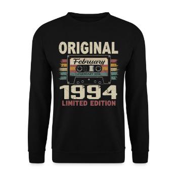 February 1994, February 1994 Birthday Gift - Unisex Sweatshirt - black - Front - Alina (178cm) & Michal (187cm)