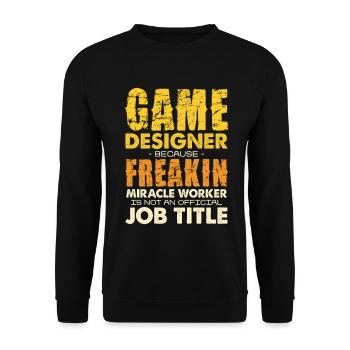 Game Designer Wunderwerker - Sweat-shirt Unisexe - noir - Devant - Alina (178cm) & Michal (187cm)