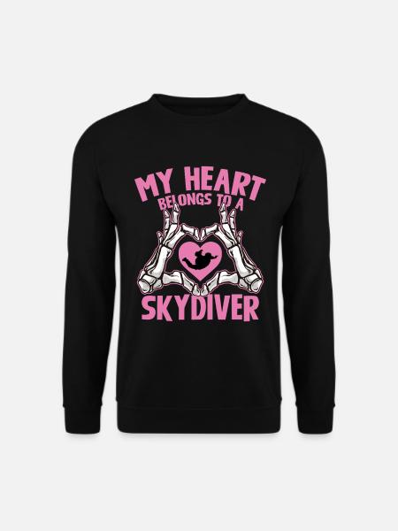 Mein Herz gehört dem Skydiver - Unisex Pullover - Schwarz