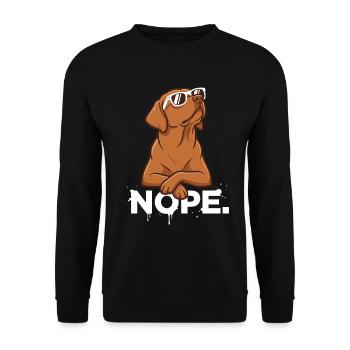 Cool Foxred Labrador: Nope Statement - Unisex Sweatshirt - black - Front - Alina (178cm) & Michal (187cm)