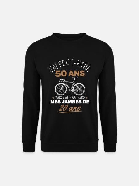 50 years old humor bike legs of 20 years old - Unisex Sweatshirt - black