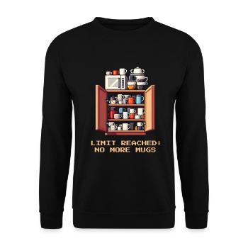 Limit reached: no more cups | Coffee - Unisex Sweatshirt - black - Front - Alina (178cm) & Michal (187cm)
