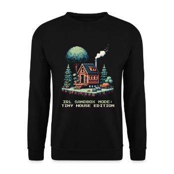 Sandbox Mode IRL | Tiny House Lifestyle - Unisex Sweatshirt - black - Front - Alina (178cm) & Michal (187cm)