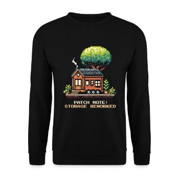 Storage space revised | Tiny House Order - Unisex Sweatshirt - black - Front - Alina (178cm) & Michal (187cm)