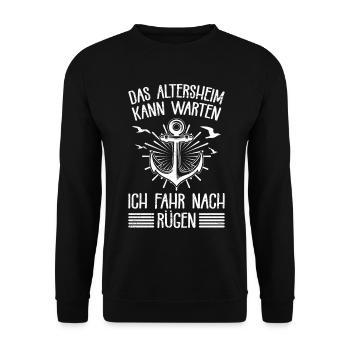 Grandpa RETIREMENT HOME CAN WAIT DRIVE TO RÜGEN - Unisex Sweatshirt - black - Front - Alina (178cm) & Michal (187cm)