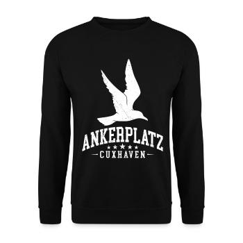 North Sea Holiday CUXHAVEN ANCHORAGE Fun - Unisex Sweatshirt - black - Front - Alina (178cm) & Michal (187cm)