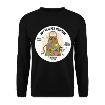 Art Teacher Uniform Creative Motif - Unisex Sweatshirt - black - Front - Alina (178cm) & Michal (187cm)