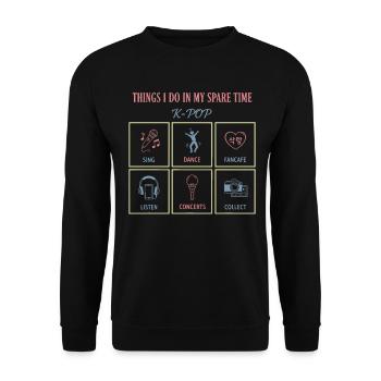 Choses que je fais pendant mon temps libre : la danse chantée de la K-pop - Sweat-shirt Unisexe - noir - Devant - Alina (178cm) & Michal (187cm)